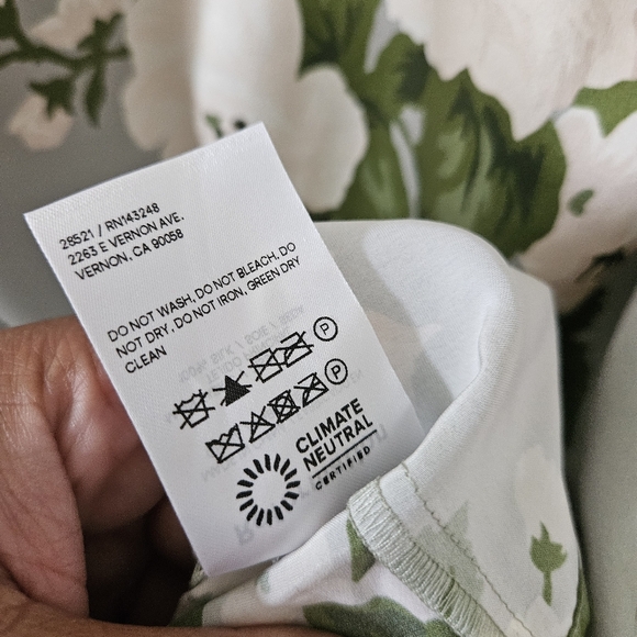 Reformation Green Floral Poppie Silk Dress In Tarragon - Picture 10 of 11